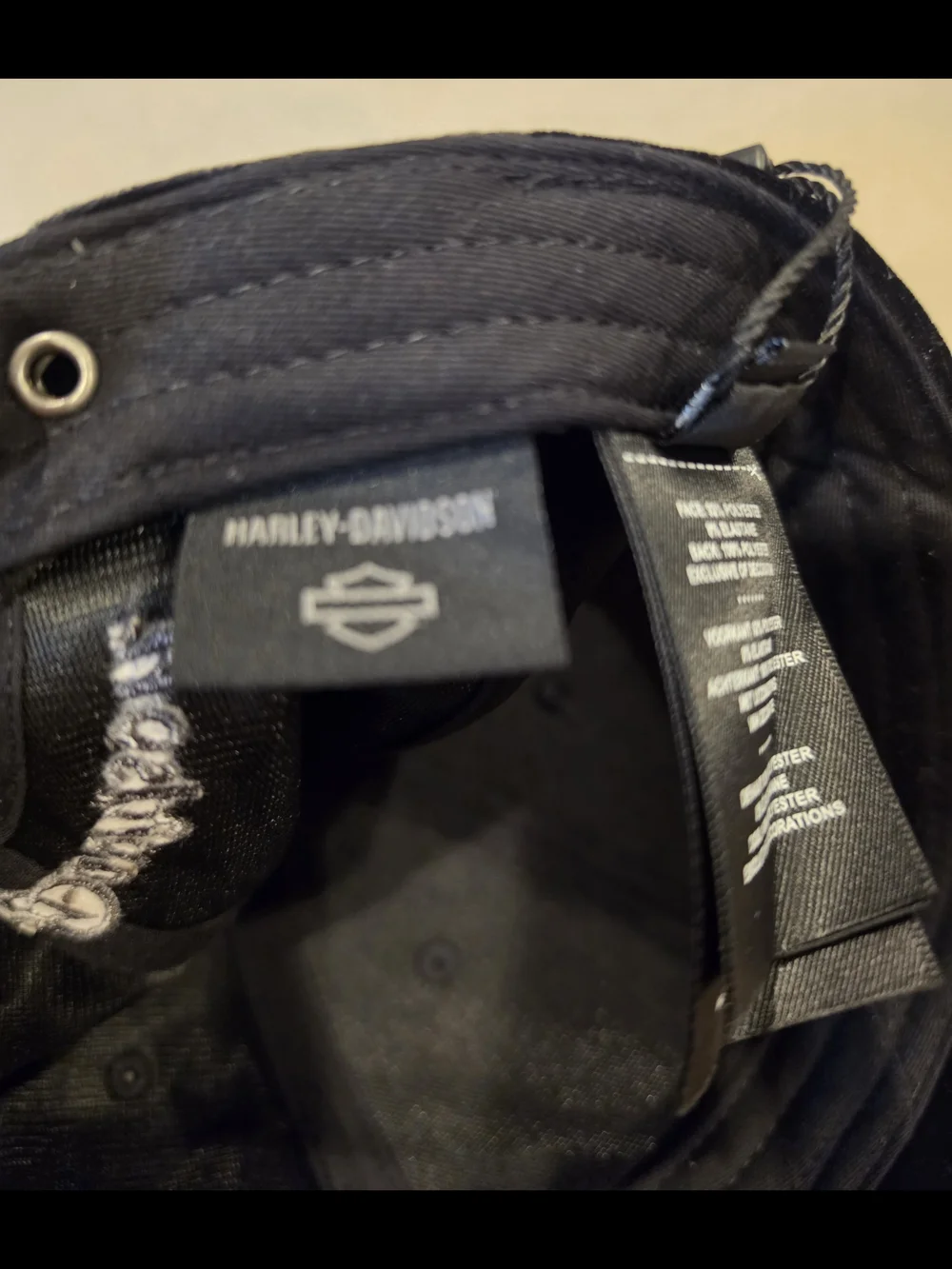 Harley-Davidson Black  Embroidered Logo Baseball Cap